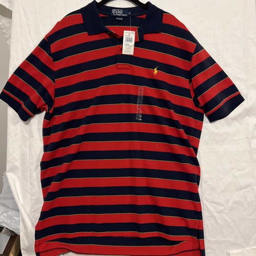 Polo Ralph Lauren Men’s XL Shirt Red Blue Striped Gold Horse eBay