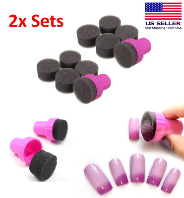 2x Sets - Nail Polish Art Sponge Gradual Change Polish Stamping Manicure Tool