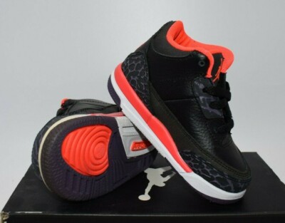 NEW! NIKE AIR JORDAN 3 RETRO (TD) BLACK/RED/WHITE TODDLER SIZE 5.5C (832033  005) | eBay