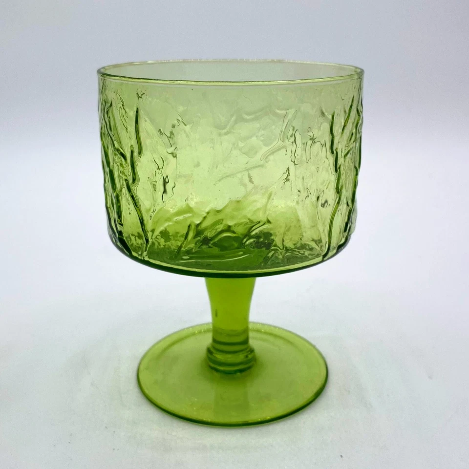 Набор из 3 стеклянных кубков Mikasa Glass Brocado Green Leaf Relief Holly Christmas Winter - Изображение 4 из 4
