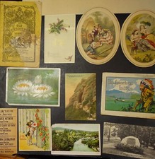 Old Ephemera Junk - Christmas, Windsor Theatre, 1887 Farmers Almanac, postcards