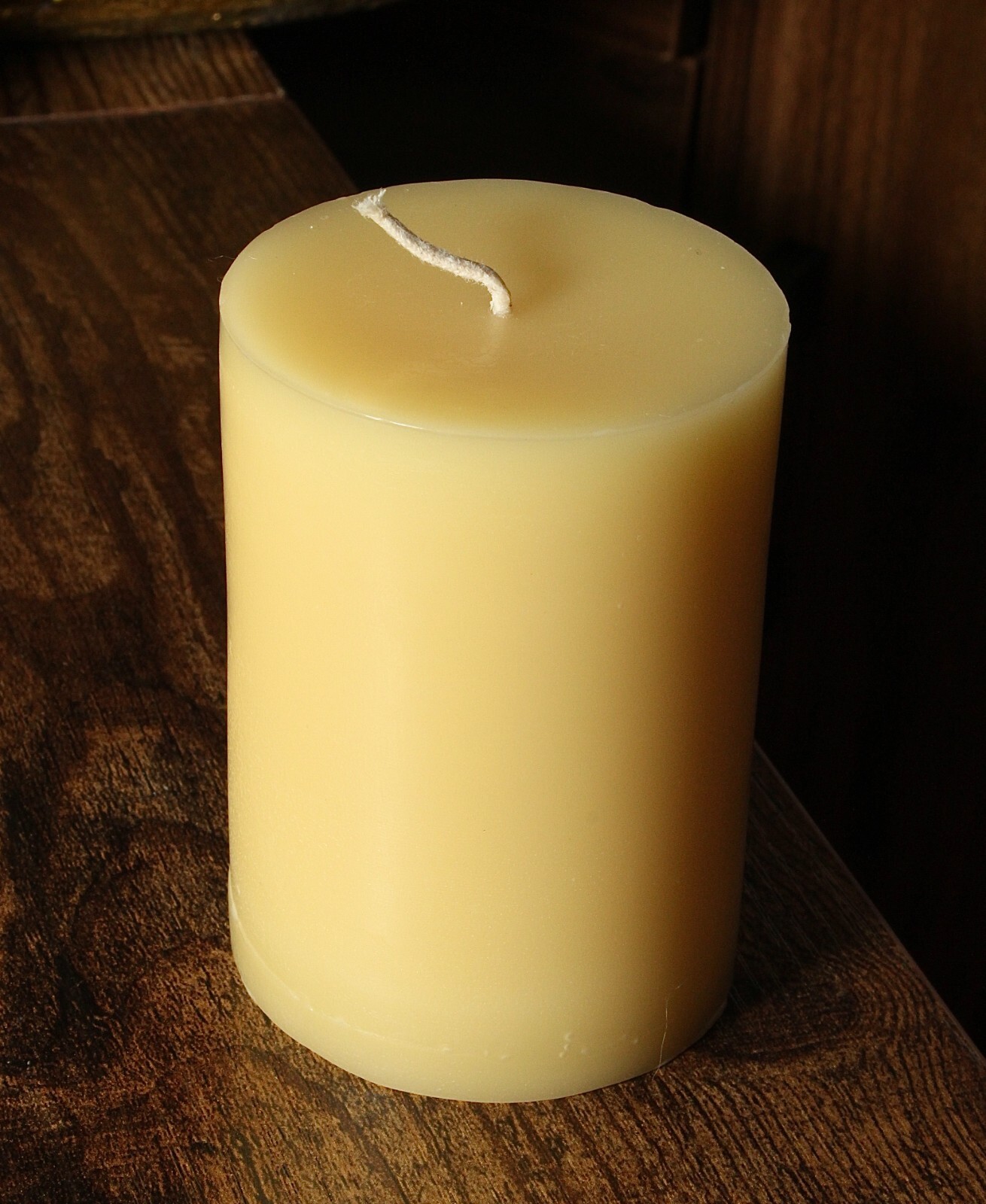CHOOSE YOUR PILLAR SIZE 100% PURE BEESWAX Organic Candles Cotton Wick Honey Bees