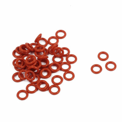 50pcs 5mm x 1mm Rubber O-Rings NBR Heat Resistant Sealing Rings Red