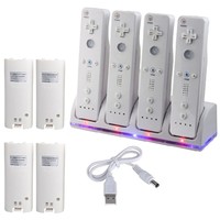 Charger Dock Station For Wii Remote Controller+4pcs 2800mah Rechargeable Battery on sale Charger Dock Station For Wii Remote Controller+4pcs 2800mah Rechargeable Battery on sale