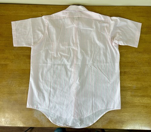 Men’s Pink Arrow Paddock American Poplin S/S Shirt Sz 17 Excellent 70s Vintage - Picture 3 of 4