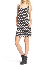 $450 NWT Rag & Bone Allie Scoop Neck Sleeveless Silk Chevron-Print Dress sz 0