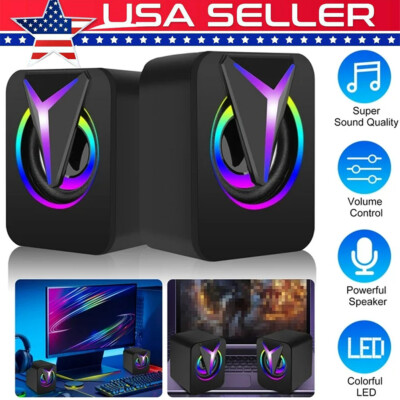 Stereo Bass Sound USB Computer Speakers 2.0 Channel USB Wired for Laptop Desktop