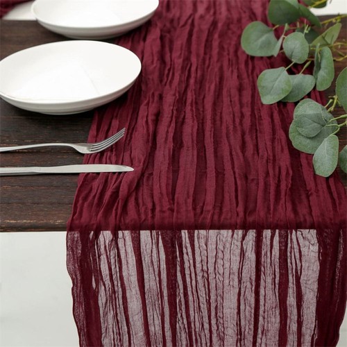 Semi-Sheer Gauze Table Runner Solid Color Tablecloth Table Cover Banquets - Picture 15 of 20