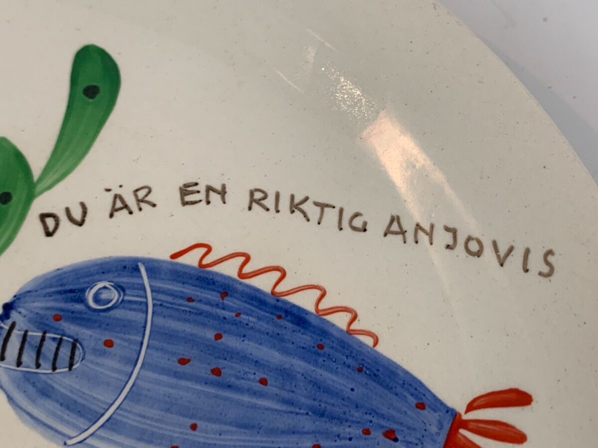 Vtg Gustavsberg Swedish Hand Painted Fish Plate IX “Löja” by Vtg Gustavsberg Swedish Hand Painted Fish Plate IX “Löja” by