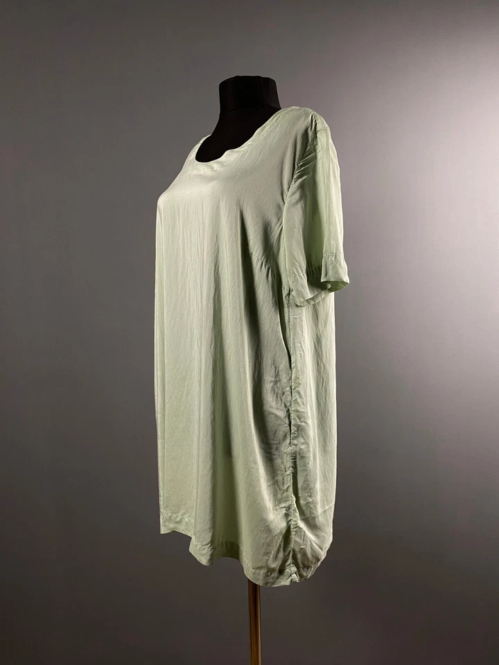 Raro Vestido Túnica Grizas Para Mujer Verde Claro Menta Bambú Seda Talla L Foto 4 de 4