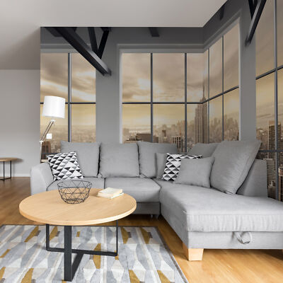 Städt NY Fensterblick VLIES ECKE FOTO TAPETE 3D WANDTAPETEN XXXL WOHNZIMMER