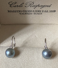 Orecchini Pendenti Lusso Con Perle E Zirconi - Placcato Oro 18k - 25mm - Nuovi