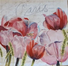 C&F ~ Paris Tulip ~ 18" x 18" ~ Indoor/Outdoor Fade Resistant ~ Pillow Cover (3)