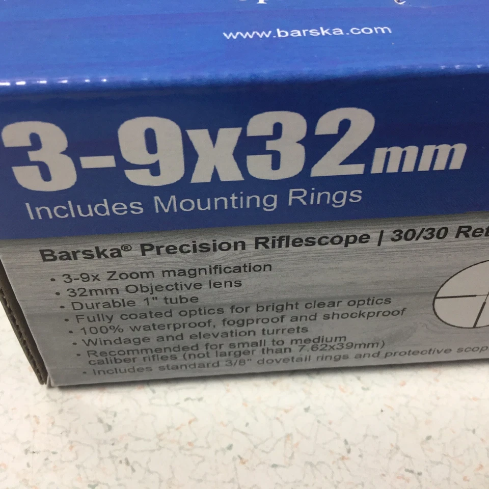 BARSKA AC13087 3-9X32mm Ciervo Mira para Rifle 30/30 Retícula Sin Niebla IMPERMEABLE Nuevo Foto 3 de 4