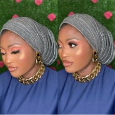 Nigerian Hijab Cap African Headtie Auto Gele Headwear Women Turban Head Wrap Hat