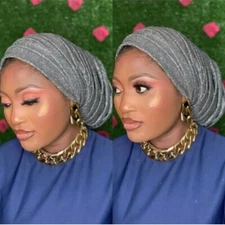 Nigerian Hijab Cap African Headtie Auto Gele Headwear Women Turban Head Wrap Hat