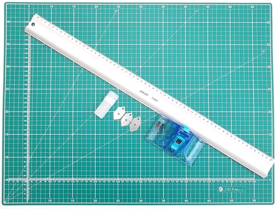 Jakar A3 Picture Photo Mount Cutter 40cm Guide Ruler & Cutting Mat Set Kit  - Image 2 of 3
