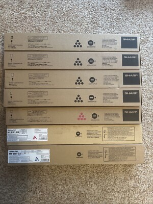 Sharp MX-61NT Toner Lot - Black (x4), Magenta (x2) & Cyan (x1)