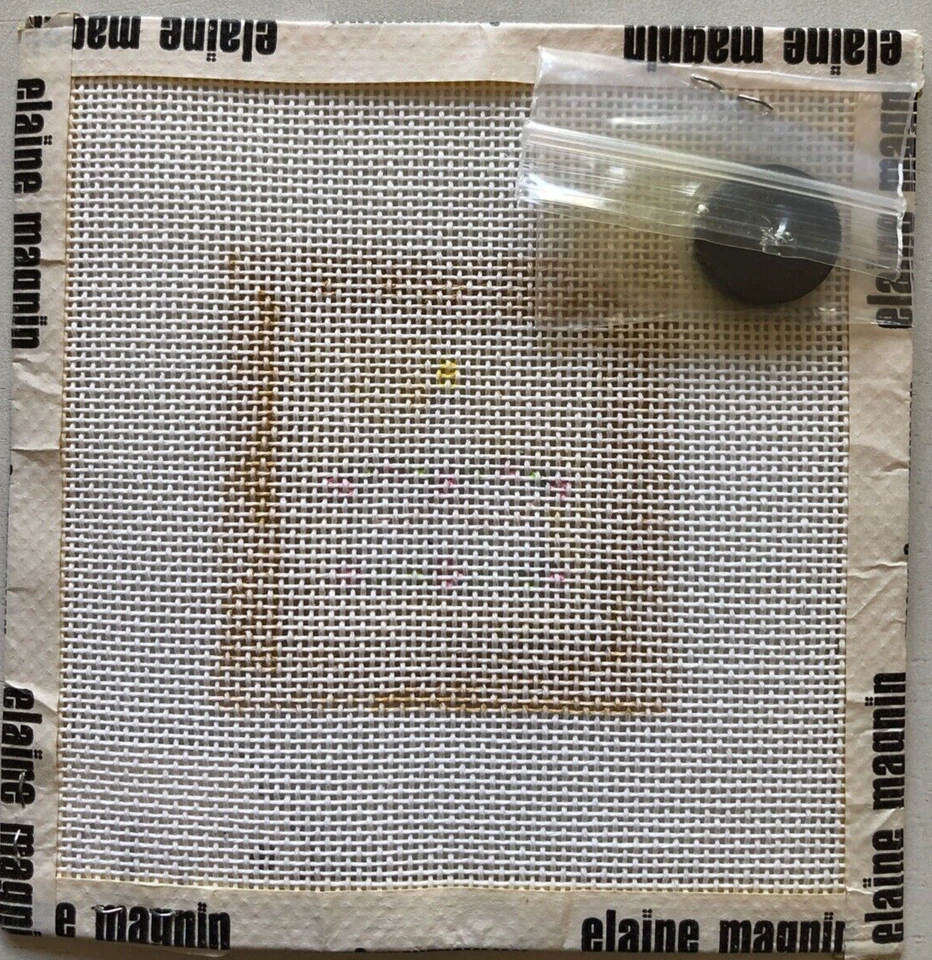 Elaine Magnin Happy First Birthday Cake Handpainted Needlepoint Canvas Pink 18ct - Image 4 of 4