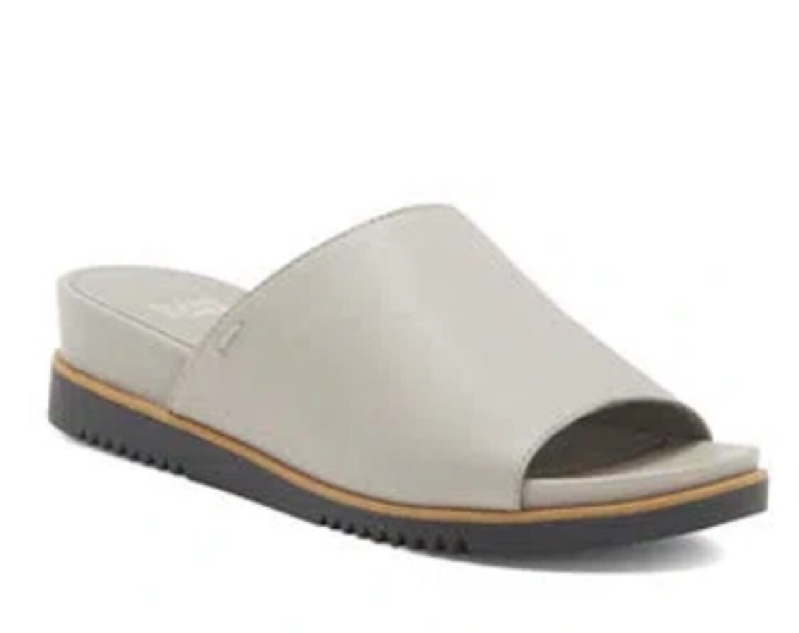Eileen Fisher Gray Koha Leather Sandals Women Size 8.5 M