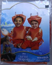 Disney The Little Mermaid Sebastian Infant Deluxe Costume Size 6-12 mos NWT