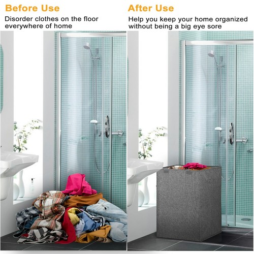 Foldable Laundry Sorter Hamper Clothes Storage Basket Organizer Bathroom Bedroom - Picture 7 of 13