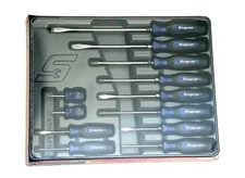 Snap On Tools NEW SGDX120BMB 12pc POWER BLUE Soft Grip Combo Screwdriver Set USA