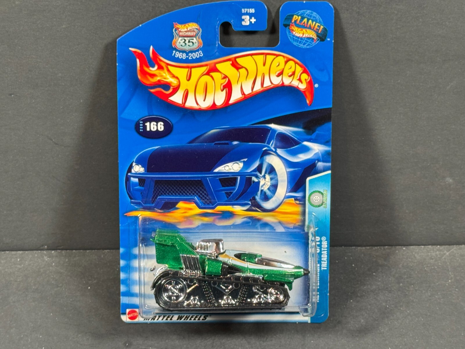2003 HOT WHEELS  Treadator 6/10, Green, Alt Terrain,  #166