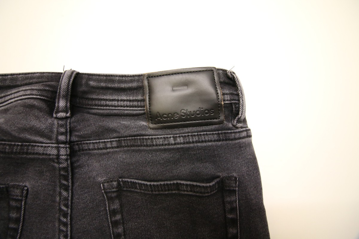 Acne Studios Peg Used Black Gray Jeans Womens W28 Stretch Slim