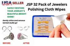 JSP JEWELERS Polishing Cloth Wipe Brass Copper Silver Gold Pearl Buff 32 Pack