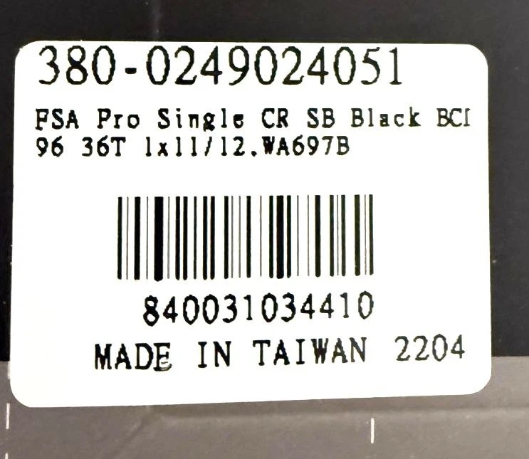 FSA Pro Single 1x11/12 MTB BCD96 36 tooth Alloy MTB 4 Bolt Bike Chainring WA697 - Image 4 of 4