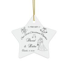 Personalized Our First Christmas Together Wedding Ceramic Ornament