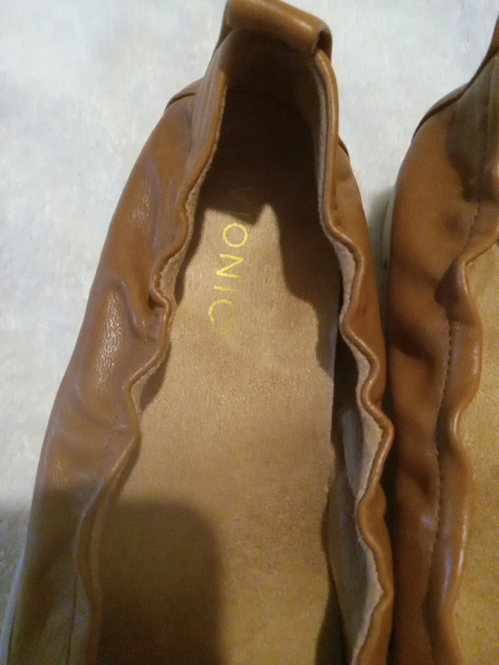 Zapatos de ballet Vionic Uptown para mujer talla 7,5 marrón sin cordones cómodos mocasín oficina Foto 2 de 4