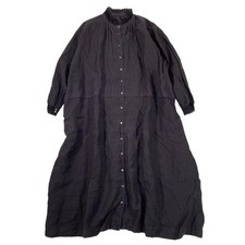 Nest Robe Linen Collar Frill Dress 2WAY Black F - 100 Linen, Elegant  Versati