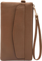 Leder GeldböRse Damen, Klassisch ReißVerschluss Langformat Portemonnaie Clutch H