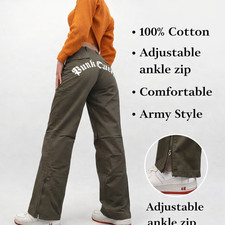 Ladies Army Combat Trousers Green Cargo Boyfriend Retro Punk Queen Trousers
