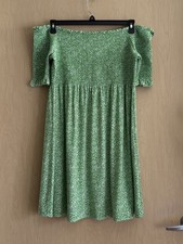MICHAEL KORS Green/White Floral Sexy Off Shoulders Dress Size XL