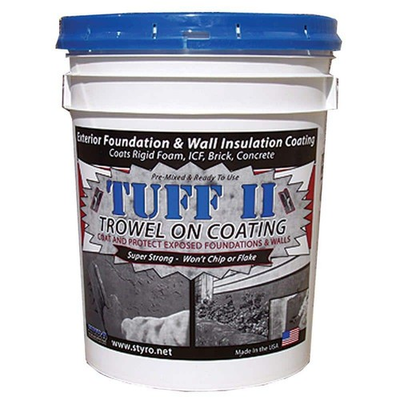 #ad #ad 5 Gal. Concrete Grey Tuff II Foundation Coating Paint for Stucco Finish $166.78