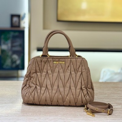 Miu Miu Matelassé Nappa Leather Top Handle Bag