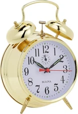 Bulova B8124 Bellman Alarm Clock, Gold 