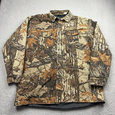 #ad Vintage Cabelas Heavy Quilted Button Up Mens fits XL 26x33 Camouflage flaws $23.74