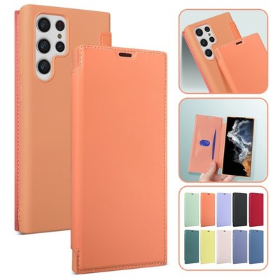 For Samsung Galaxy S26 S25 S24 S23 S22 Flip Card Holder Liquid Silicone Case