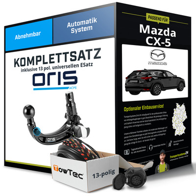 Für MAZDA CX-5 Typ KE Anhängerkupplung abnehmbar +eSatz 13pol uni 2011-2017 NEU