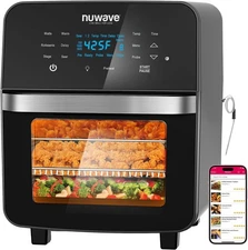 Nuwave Brio 15.5Qt 10-IN-1 Air Fryer Rotisserie Oven XL Family Size Roast Crisp