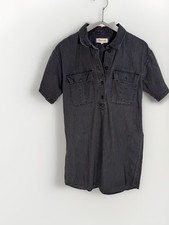 MADEWELL Shirt Dress Womens Lunar Black Soft Denim Sz Small Popover Utility