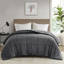 Twin Comforter Set, Cozy Soft Jersey Knit Bedding, Box Twin/Twin XL Black