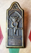 RARE ANTIQUE BRONZE IMP ELF DEMON PIXIE DESK CLIP ~ ENGLAND ~ FREE SHIPPING