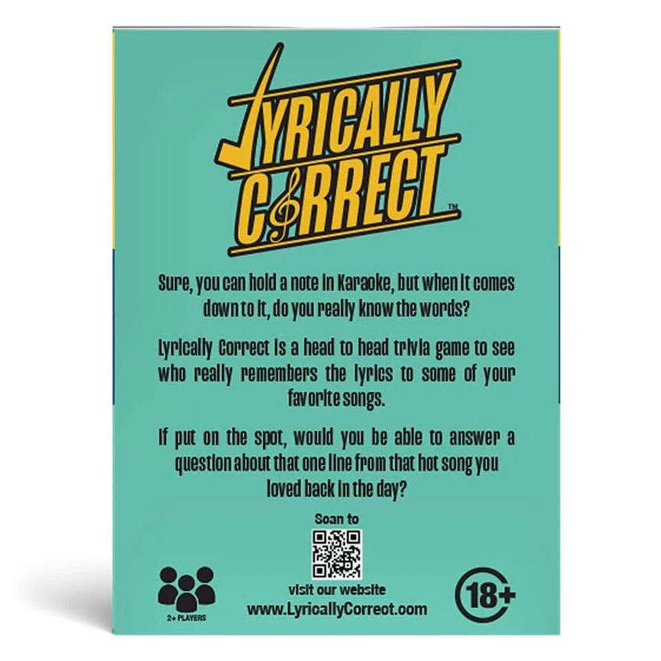 New Lyrically Correct Music Trivia Card Games Family Party Challenge Game Cards - image 4 of 4