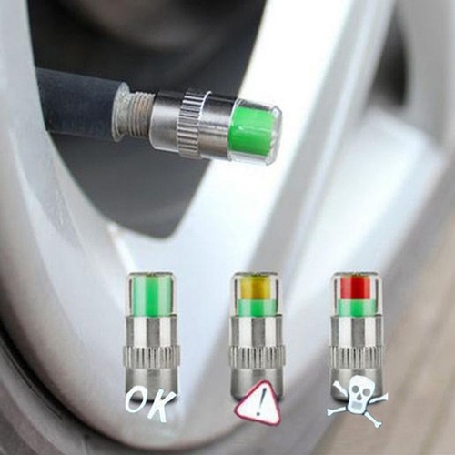 Car Air Alert Monitor Sensor Indicator Tire Gauge Air Pressure Valve Stem Caps