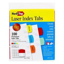 Redi-Tag Laser Index Tabs, Divider Tabs, Permanent Adhesive Indexes, Customizabl